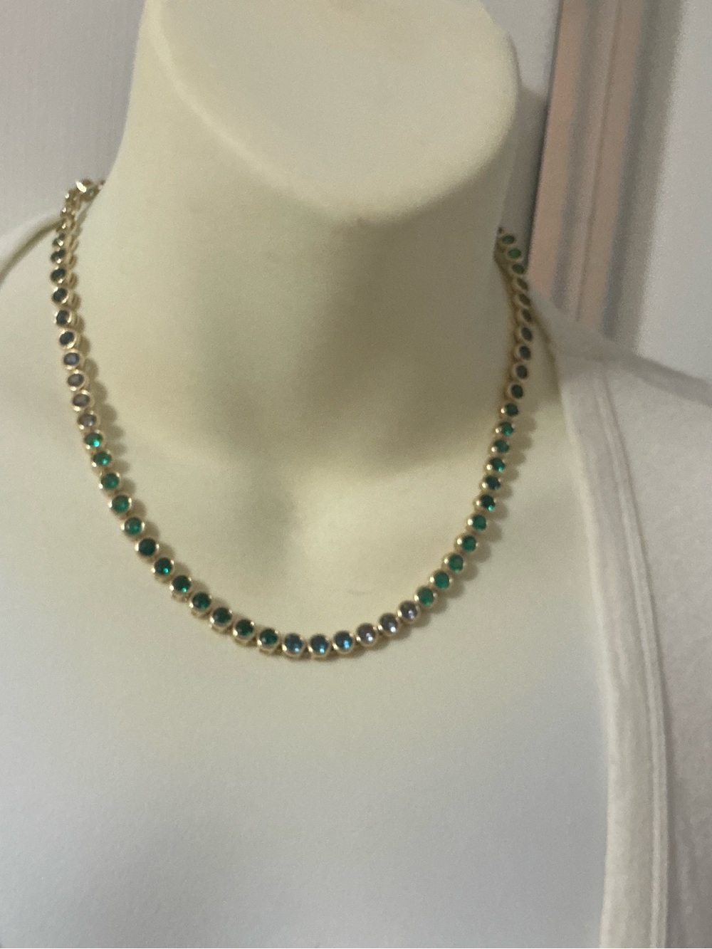 KENDRA SCOTT Carmen Tennis Necklace Green Gold